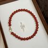 Novo estilo chinês vermelho ágata jade clavícula corrente elegante cyber celebridade metal fivela lã corrente moda vermelho nascimento ano colar