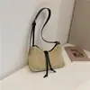 Bolso de Mano Tejido de Bollo de Moda para Mujer Modelo 2026 Mini Bolso de Hombro para Debajo del Brazo Bolso de Paja Casual para la Playa