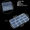 Caja de almacenamiento de escritorio de plástico con rejilla, 10, 15 y 24 botones transparentes, para accesorios de pesca, joyería y cosméticos.