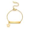 Pulsera de Tarjeta Curva Brillante de Acero Inoxidable Simple Personalizada Geométrica Grabado Láser Diy Joyería Personalizada Privada