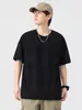 Camiseta Masculina de Manga Curta Tie-dye Ru Meng 2025 Verão Nova Masculina Solta Tamanho Grande Americana Meia Manga Camiseta Masculina T