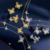 Pulsera Elegante de Lujo Ligero Estilo Coreano con Mariposa Fantasma Hueca de Diamantes Completos Diseño de Nicho Femenino Joyería Chapada en Oro de 18 Quilates Viento Frío