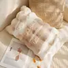 Capa de Almofada Decorativa Vintage Retro de Pelo de Coelho Bolha Cor Creme para Sofá de Sala de Estar, Cama, Janela de Canto, Almofada Lombar