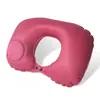 Almohada inflable en forma de U, automática, portátil, para viajes, cuello, avión, viajes al aire libre, Sanbao