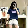 Camiseta de Manga Corta para Mujer Transfronteriza, Nuevo Estilo Casual Simple de Verano, Top Versátil Estampado Estilo Coreano, Sudadera para Mujer