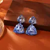Brincos de Cristal Brilhante Dopamina Estilo Retro Francês High-End para Festas Design de Nicho Joias Exageradas