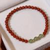 Ágata Roja Natural Cuentas Redondas 4mm Pulsera de un Círculo Sencillo Cuentas de Jade para Mujer Pulsera de Cuentas Finas Cuentas Exquisitas de Nicho