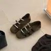 Primer Encuentro Temporada Estilo Británico Moda Retro Cómodos Zapatos Mary Jane Mujer Velcro Suela Suave Versátiles Zapatos de Ballet