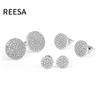 Aretes Transfronterizos de Comercio Exterior Latón 18K con Circonita Incrustada Flash Aretes Pequeños Uña para Hueso de la Oreja Venta al Por Mayor de Fábrica