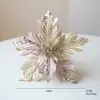 Flores Calientes de Navidad Transfronterizas Flores de Navidad de Simulación Dorada Flores Decorativas para Árbol de Navidad 20cm Flores de Navidad de Franela con Lentejuelas