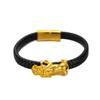 Pulseira de corda de couro masculina com fivela de ouro de areia vietnamita, banhada a cobre imitação de ouro, treme, venda ao vivo, fornecimento no atacado