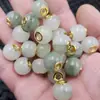 Tianshan verde agujero grande cuentas viejas jade cuentas sueltas flores flotantes verdes cuarzo roca jade camino pulsera collar de joyería cuentas