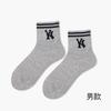Calcetines de otoño e invierno para mujer hasta media pantorrilla blanco y negro estilo campus NY calcetines para pareja barras paralelas letras running hip hop media pantorrilla Deportes calcetines para hombre