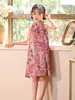 Vestido para Niñas 2026 Verano Nuevo Estilo Sin Mangas Hombros Descubiertos Qipao Cuello Halter Nuevo Estilo Chino Vestido de Verano Ropa Infantil