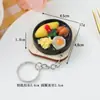 Chaveiro de Comida Simulada Teppanyaki Brinquedo de Comida Japonesa Pingente de Sopa Sopa de Miso Sopa de Costela de Porco Pingente Divertido de Comida