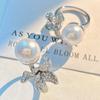 Anillo blanco australiano con perla artificial nuevo para otoño e invierno.