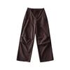 Pantalones de Papel Holgados Casuales Atractivos con Múltiples Bolsillos para Bailar Chicas Atrevidas de Cintura Alta con Tirantes y Cordones