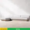 Villa exterior de estilo nórdico, sofá de teca, juego de muebles de jardín para patio, terraza de apartamento grande exterior de hotel, cama junto a la piscina