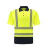 Camisa polo refletiva de tecido tipo olho de pássaro personalizada secagem rápida fluorescente vestuário de aviso para construção poliéster logo estampado manga longa gola alta vestuário