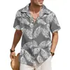 Camisa Hawaiana de Manga Corta con Estampado para Hombre de Verano Amazon Transfronterizo Fábrica de Origen Casual y Versátil