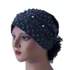 2025 Nuevo Sombrero de Flor Grande con Perlas Verano para Mujer Conveniente y a la Moda Protección Solar Popular entre Celebridades de Internet Pañuelo de Gasa para Cubrir la Cabeza Sombrero