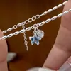 Pulsera de Plata de Ley S925 con Colgante de Estrella de Cinco Puntas, Corazón y Borla, Cuentas de Arroz, Joyería de Mano Versátil Diaria Japonesa y Coreana, Dulce y Elegante