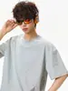 Camiseta Ligera y Fresca de Hombro Normal, Corte Boxy, Manga Corta, Estilo Verano, Color Sólido, Sencilla de Media Manga, Holgada Casual Deportiva
