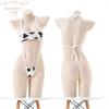 Lingerie Sexy Uniforme Secundário de Vaca Bodies Sexy com Cadarço Polkadot Vazado Bodies