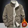 Nuevo abrigo de polar para hombre de primavera y otoño, abrigo de polar grueso forrado para otoño e invierno, chaqueta casual para exteriores de lana de cordero, suéter para hombre