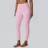 Calça de yoga dupla face escovada com sensação de segunda pele para mulheres, elástica, secagem rápida, justa, levanta bumbum, sem costuras aparentes, calça de ginástica 52341