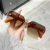 Óculos de Sol Marrom com Borda Lisa para Mulheres, Alta Qualidade, Efeito Emagrecedor, Novo Estilo, Popular no Xiaohongshu, Óculos de Sol com Proteção UV