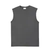 Algodón de Xinjiang 250g Peso Pesado Algodón Puro Chaleco para Hombre Ropa de Verano Color Sólido Hombro Ancho Sin Mangas Camiseta Chaleco Deportivo Fitness