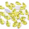 Gota d'Água Costurada à Mão de Fundo Plano com Dois Furos Botões de Vidro de Cristal Coloridos para DIY Acessórios de Strass para Vestido de Casamento