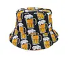 Sombrero de Pescador Estampado Transfronterizo, Reversible, Unisex, Sombrero Versátil con Protección Solar para Actividades al Aire Libre, Sombrero de Cubo Retro con Graffiti