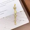 Colgante Chapado en Cobre Oro Real Borla Diseño Sencillo Circonita Micro-pavimentada Accesorios de Joyería Luna Estrellas Accesorios que no se decoloran
