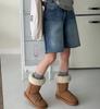 Moda Urbana Coreana Estilo Nuevo Primavera Temprana 2026 ~ Shorts de Cintura Alta Línea A Desgastados Deshilachados para Mujer de Longitud Media