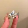 Anillo liso elegante y minimalista para el dedo índice, popular entre las influencers femeninas, anillo hueco de lujo ligero, anillo de lazo de estilo coreano de nicho