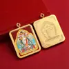 Pingente de Oito Santos Protetores Thangka de Xizang Estilo Étnico de Xizang Liga de Zinco Galvanizada Caixa Gawu Pingente Thangka