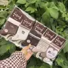 Meias esportivas de algodão para mulheres, trama de mil pés, comprimento até o meio da panturrilha, tricô à máquina integrado, meias de algodão, cor sistema Maillard café com leite de moca, 26 Outono/Inverno