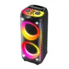 Altavoz Bluetooth de Alta Potencia 80W Pequeño Doble 10 pulgadas Portátil para Exteriores Danza Cuadrada Altavoz Enchufable con Tarjeta Luces de Colores RGB Inalámbrico