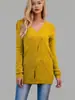2026 Novo Estilo Gola V Elegante Malha para o Trabalho Suéter Feminino de Manga Longa Estilo Europeu e Americano Transfronteiriço
