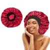 Touca noturna elástica clássica de aba larga Amazon mais touca para cuidados com o cabelo feminino de 40cm touca redonda de cetim para banheiro touca noturna