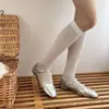 Meias Estilo Japonês Femininas de Verão Meias Brancas Finas de Pelúcia Meias de Malha de Comprimento Médio Versáteis Meias para Panturrilha Estilo Ballet Miumiu