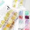 Accesorios para Uñas Pedrería Pedrería de Fondo Plano Tachuelas Huecas Pegatinas para Uñas Pedrería Lentejuelas Pedrería de Colores Perlas de Fondo Plano Piezas de Concha Estilo Japonés