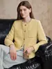 Chaqueta estilo Chanel de cuatro bolsillos con colgante decorativo, mismo estilo I*E, para mujer, nueva colección otoño 2026, top elegante y sofisticado, 1671, para las cuatro damas