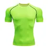 Mallas Deportivas Nuevas Transfronterizas para Hombre Ropa para Correr Fitness Cuello Redondo Secado Rápido Alta Elasticidad Ropa de Entrenamiento Top de Compresión