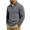 Sudadera casual de moda para hombre, con media cremallera y cuello alto, nueva, de venta caliente en Amazon Europa y América, para otoño e invierno
