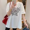 Camiseta Suelta de Cuello Redondo de Longitud Media con Mangas Cortas para Mujer, Moda Coreana de Verano, Tops Casuales que Reducen la Edad para Mujer, Venta al por Mayor