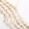 Contas de Rachadura de Formato Irregular Contas Sintéticas de Turquesa Feitas à Mão Pulseira DIY Joias Turquesa com Linha Preta Moldada