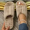 Novas pantufas de pelúcia de bico aberto para casa, transfronteiriças, de outono e inverno, respiráveis e quentes, confortáveis e leves para mulheres